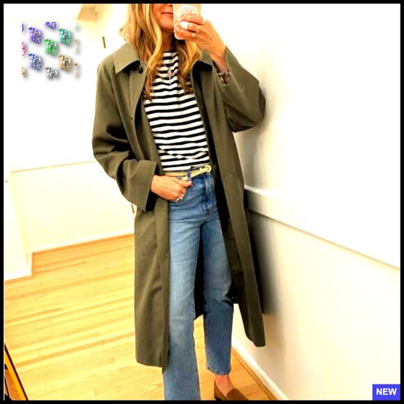 Oversized Long Trench Coat Classic Single Breasted Windproof Trendy Outerwear - Picture 5 of 7